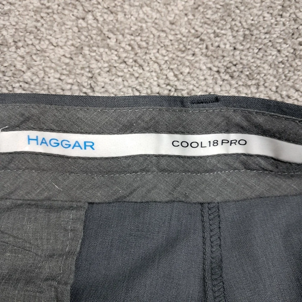 Haggar Mens Cool 18 Pro Classic Fit Gray Dress Pants 36x29 7895